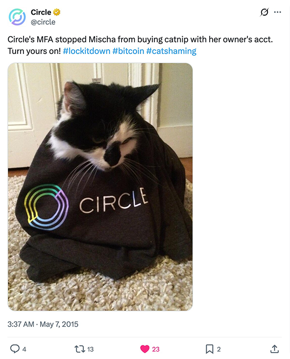 Circle tweet featuring Mischa